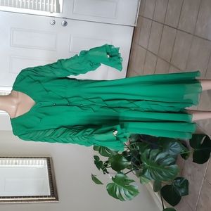 Ashro 16 gorgeous cascading ruffle center ruched arms flowy charming